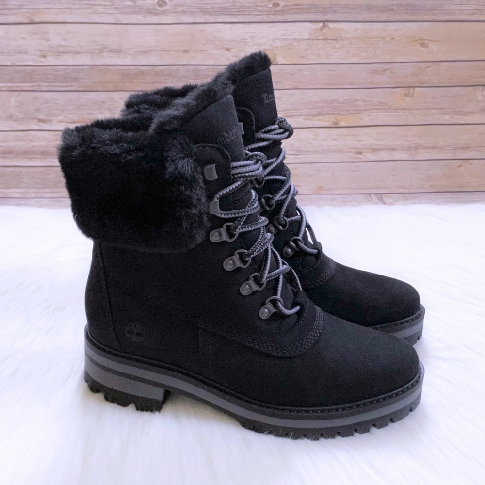 Like New Timberland Women’s Courmayeur Valley 6 Inch Waterproof Faux-Fur Boots